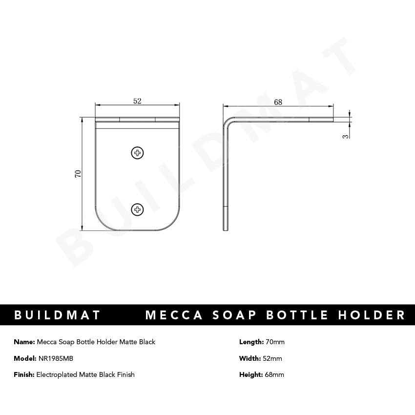 Mecca Soap Bottle Holder Matte Black