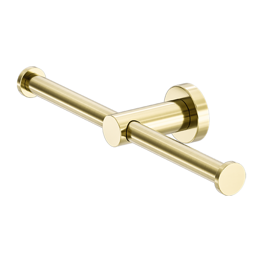 Mecca Double Toilet Roll Holder Brushed Gold