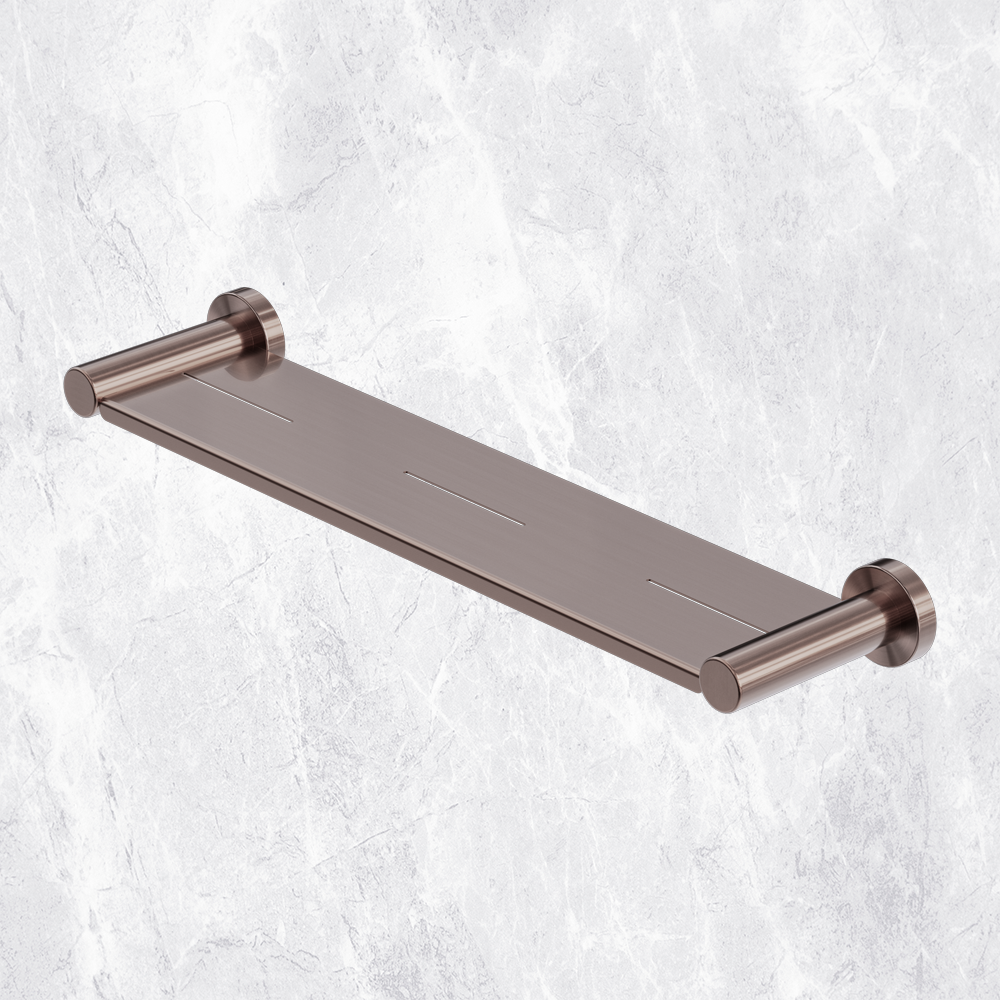 Mecca Metal Shower Shelf Brushed Bronze