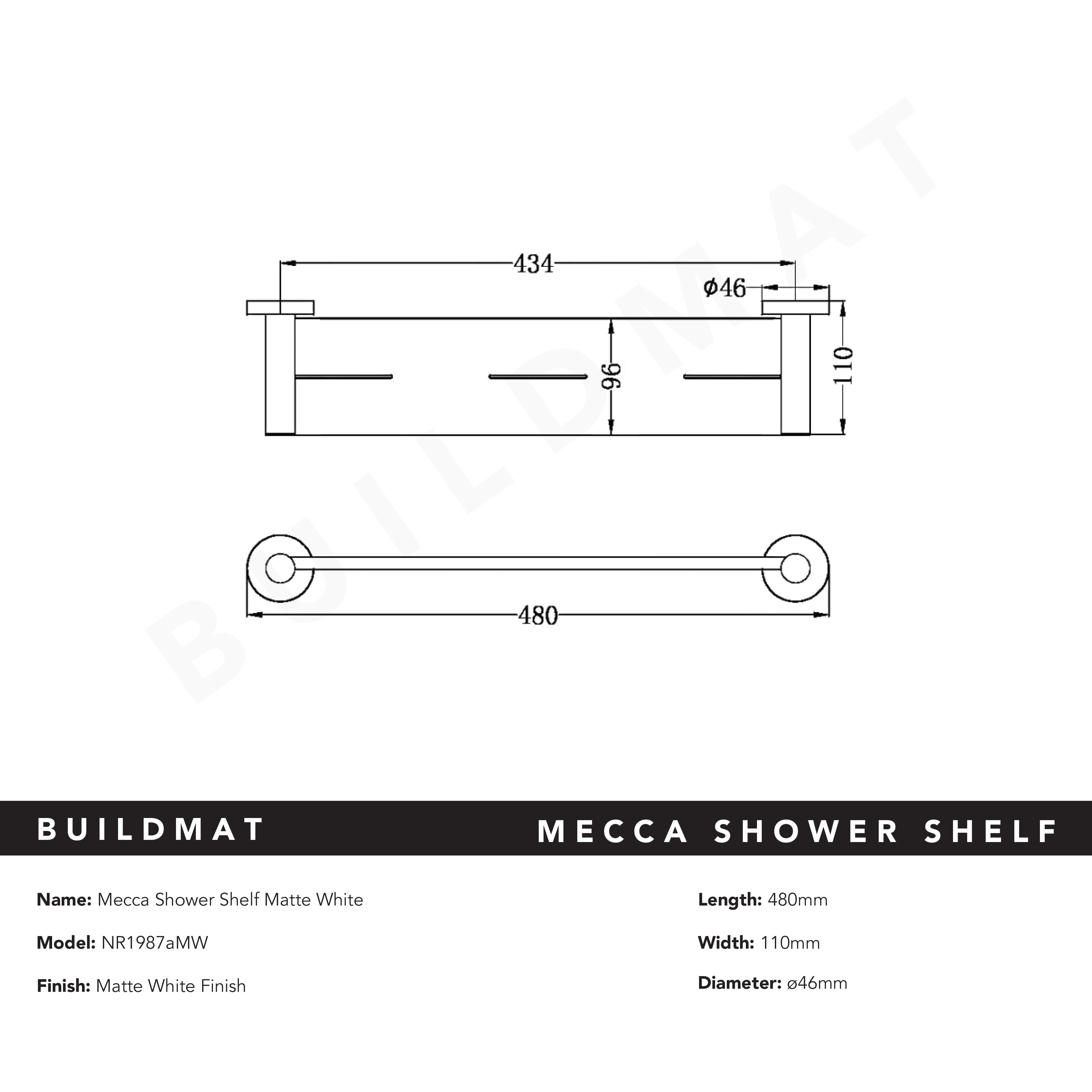 Mecca Shower Shelf Matte White