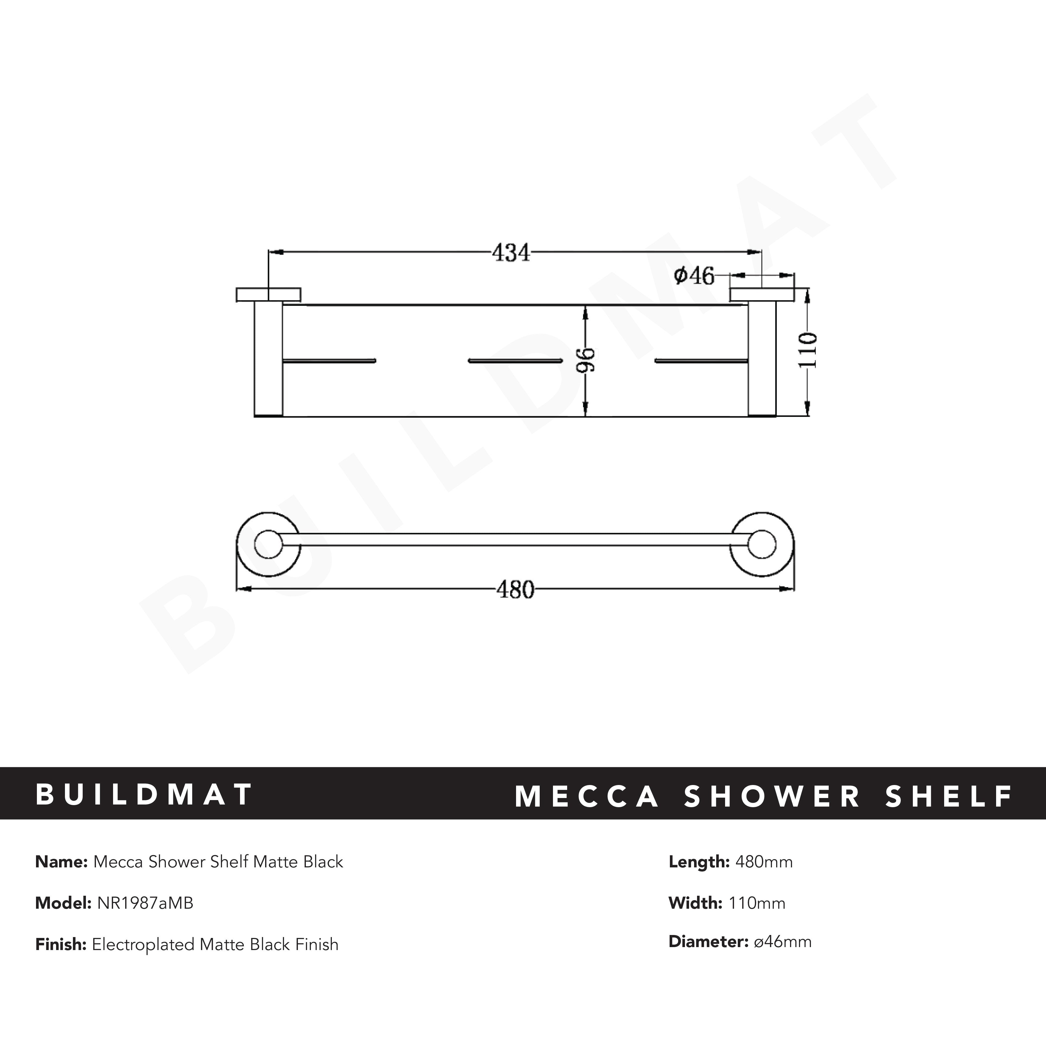 Mecca Shower Shelf Matte Black