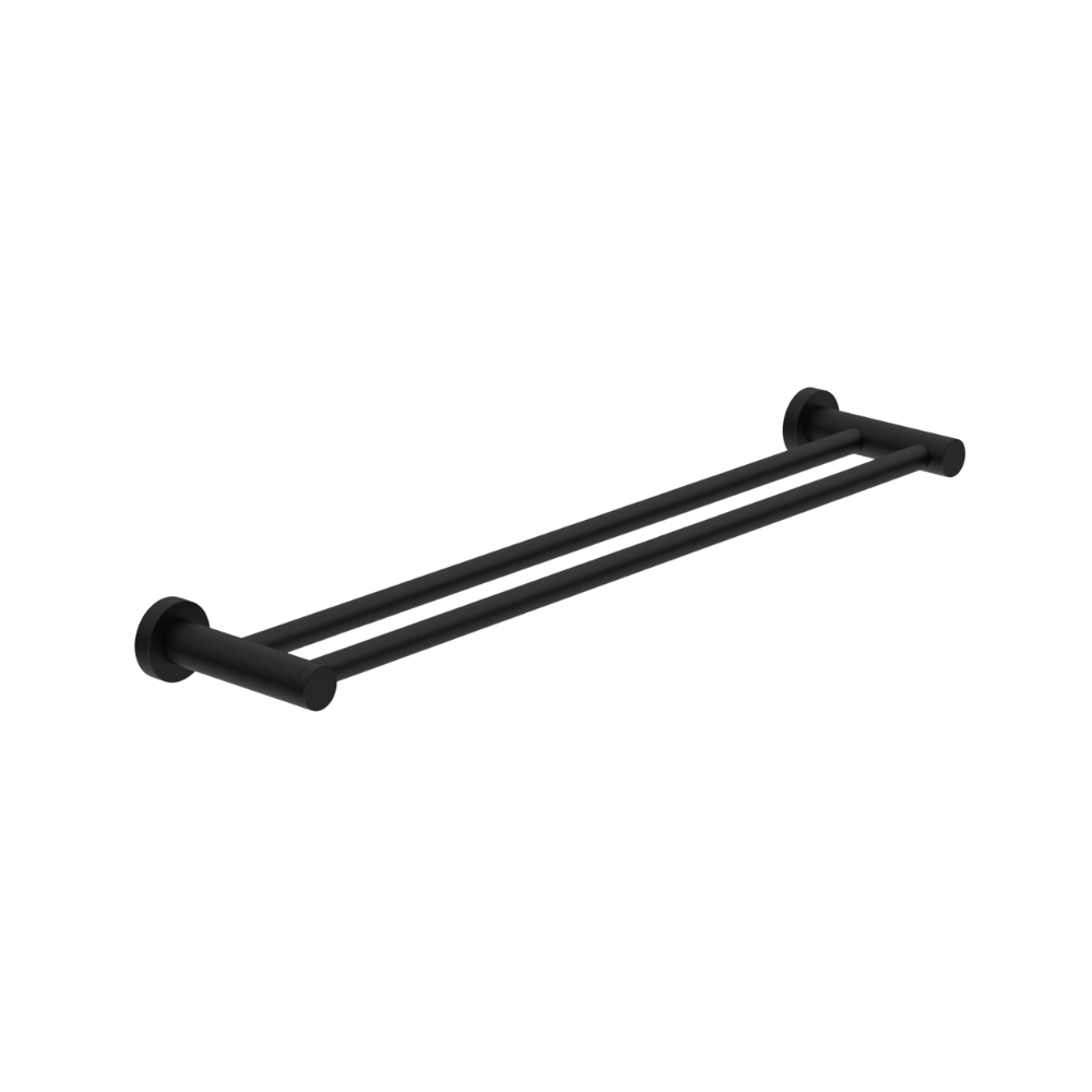 Dolce Double Towel Rail 600mm Matte Black