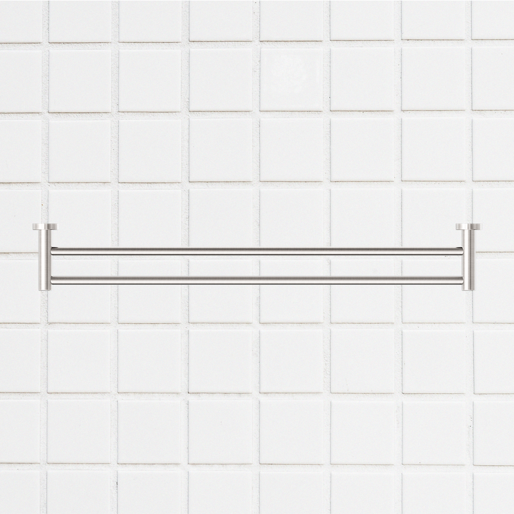 Dolce Double Towel Rail 800mm Brushed Nickel