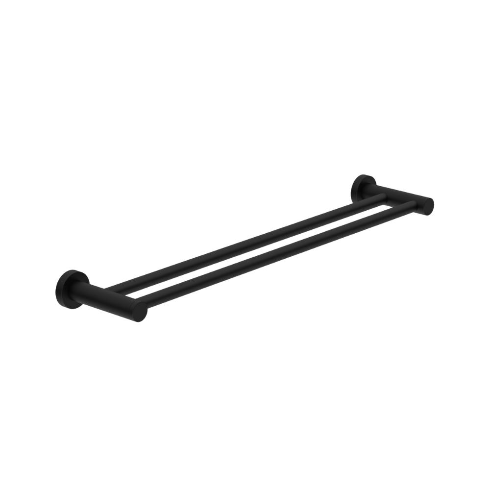 Dolce Double Towel Rail 800mm Matte Black