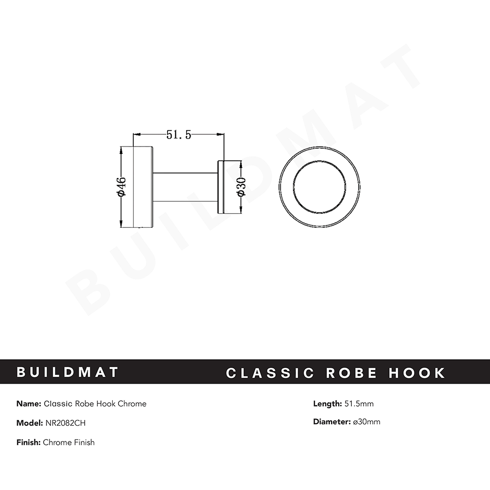 Classic Robe Hook Chrome