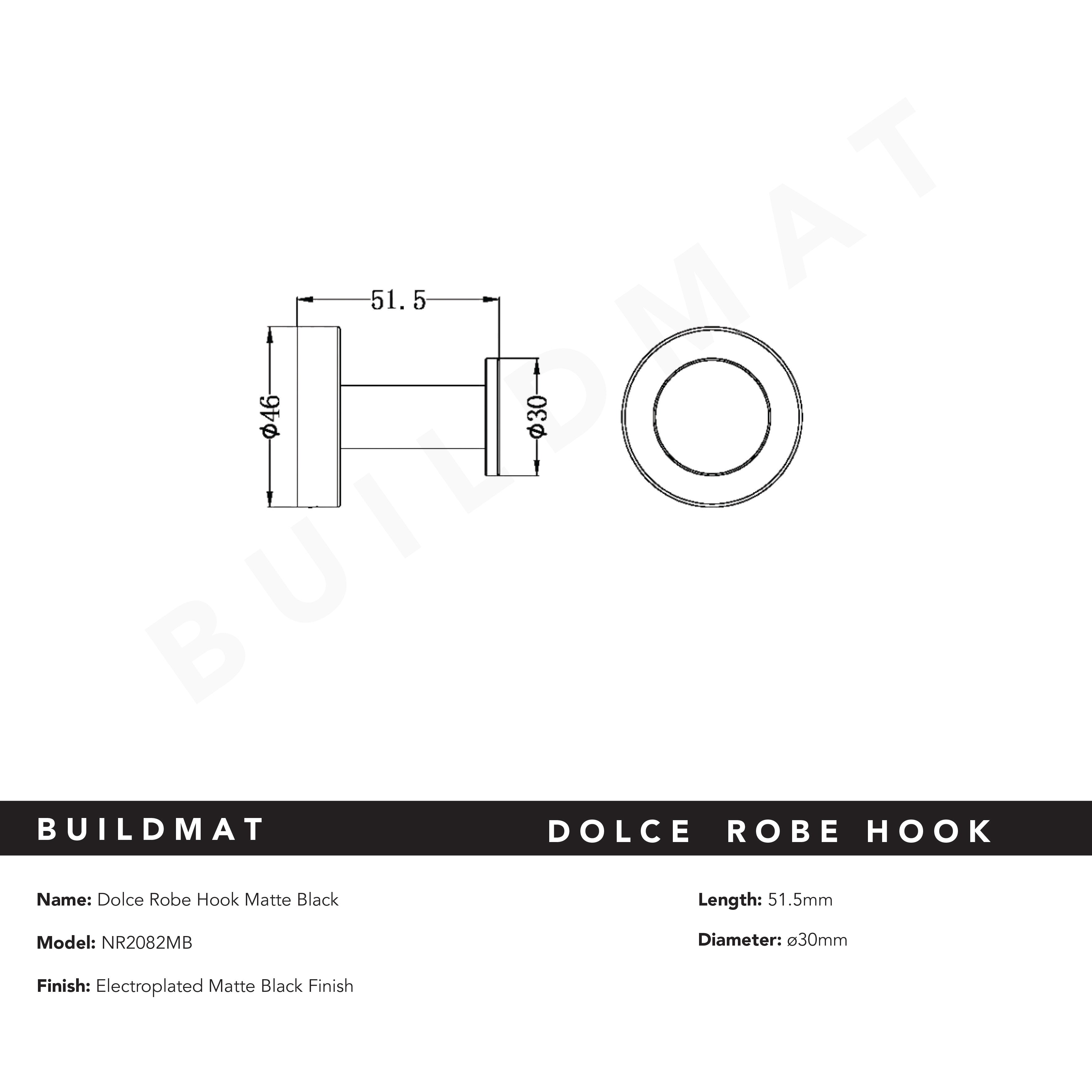 Dolce Robe Hook Matte Black