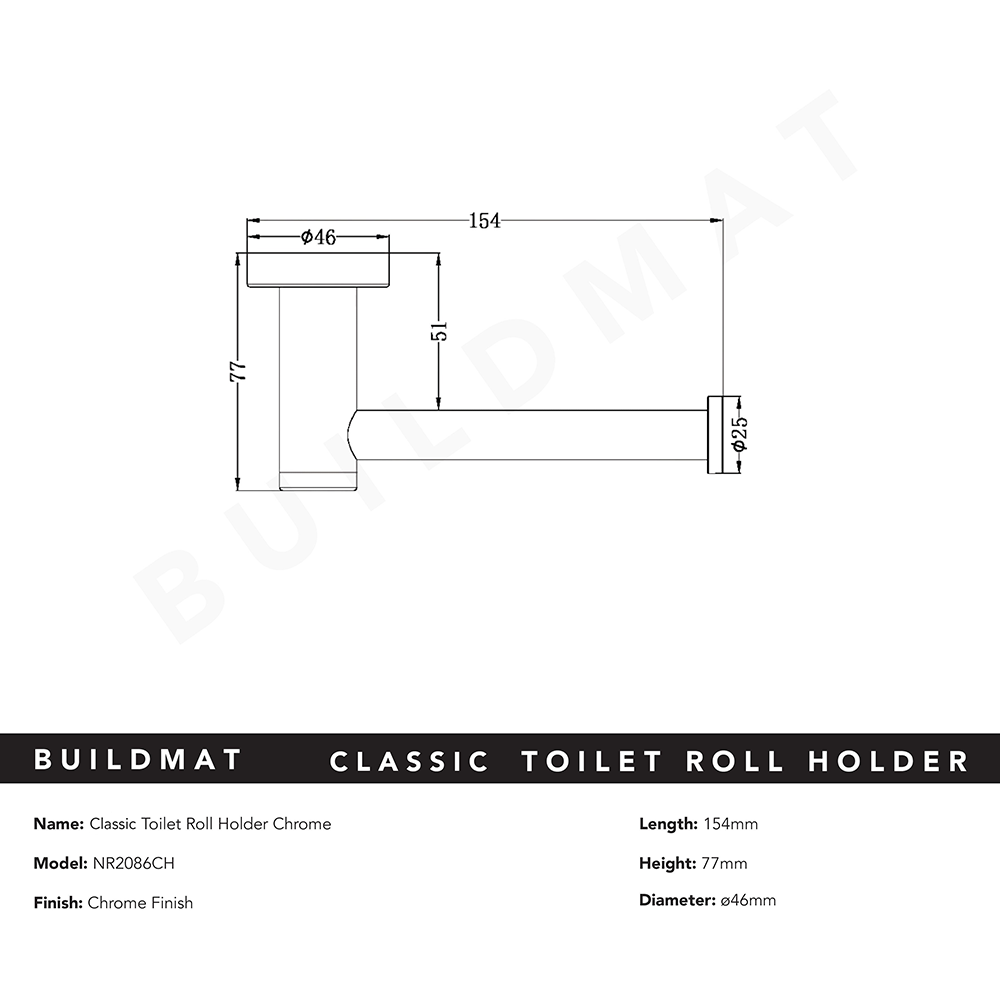 Classic Toilet Roll Holder Chrome