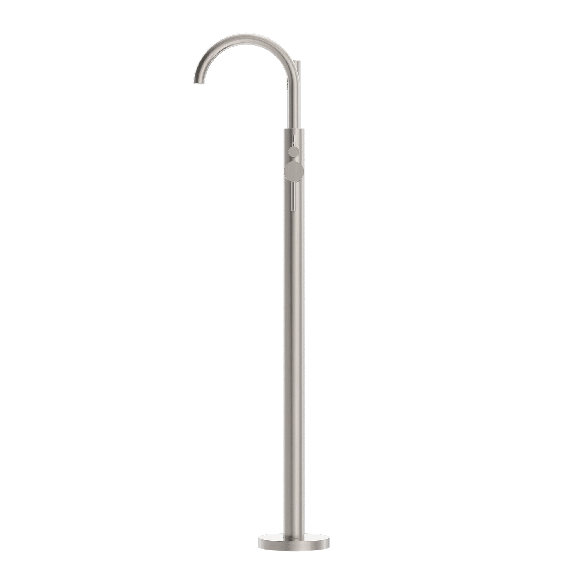 Mecca Round Freestanding Mixer with Hand Shower Brushed Nickel