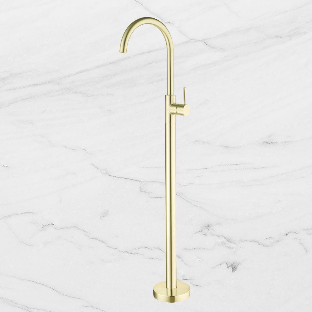 Dolce Floormount Bath Mixer Brushed Gold