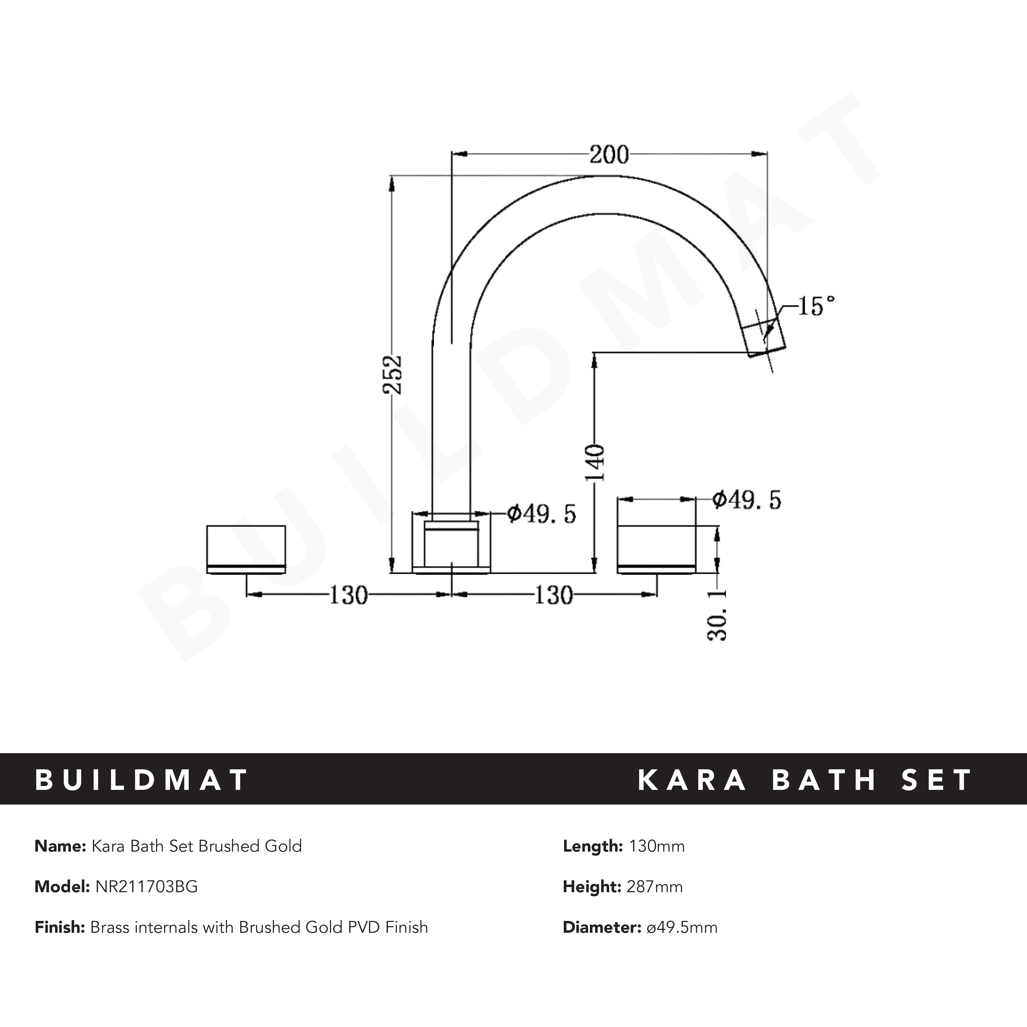 Kara Bath Set Brushed Gold