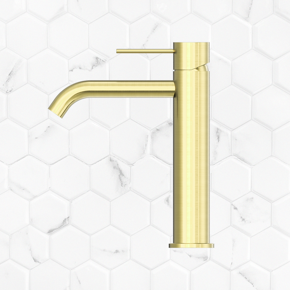 Mecca Mid Tall Basin Mixer Brushed Gold