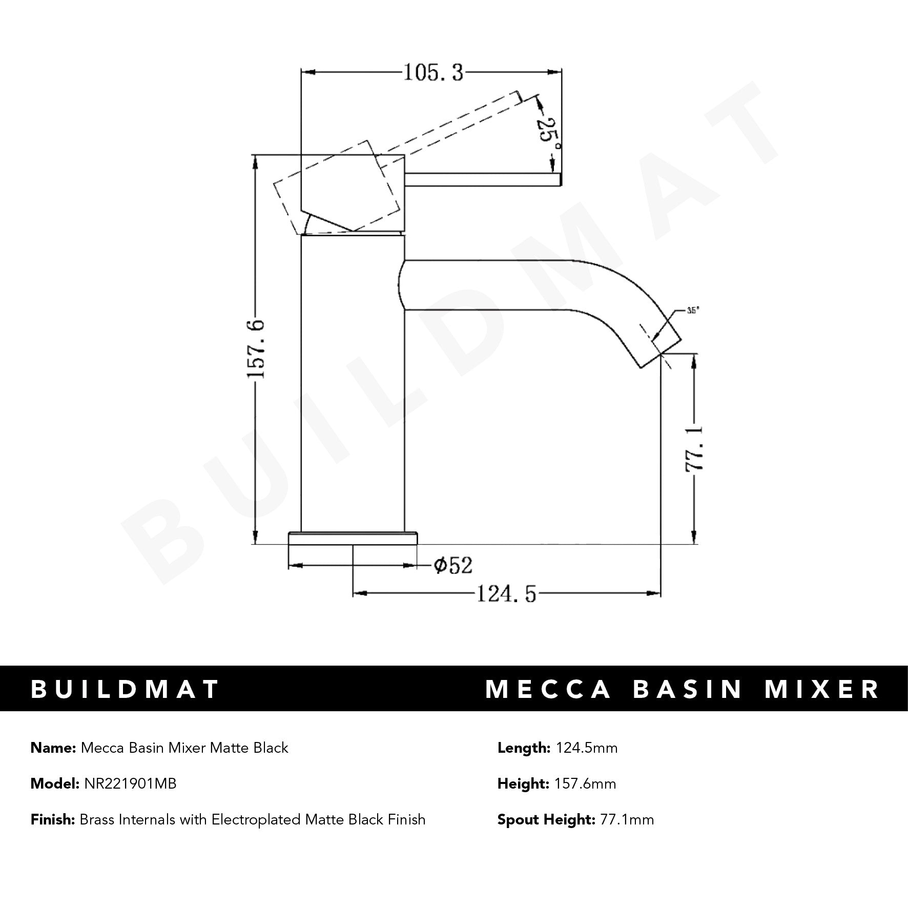 Mecca Basin Mixer Matte Black