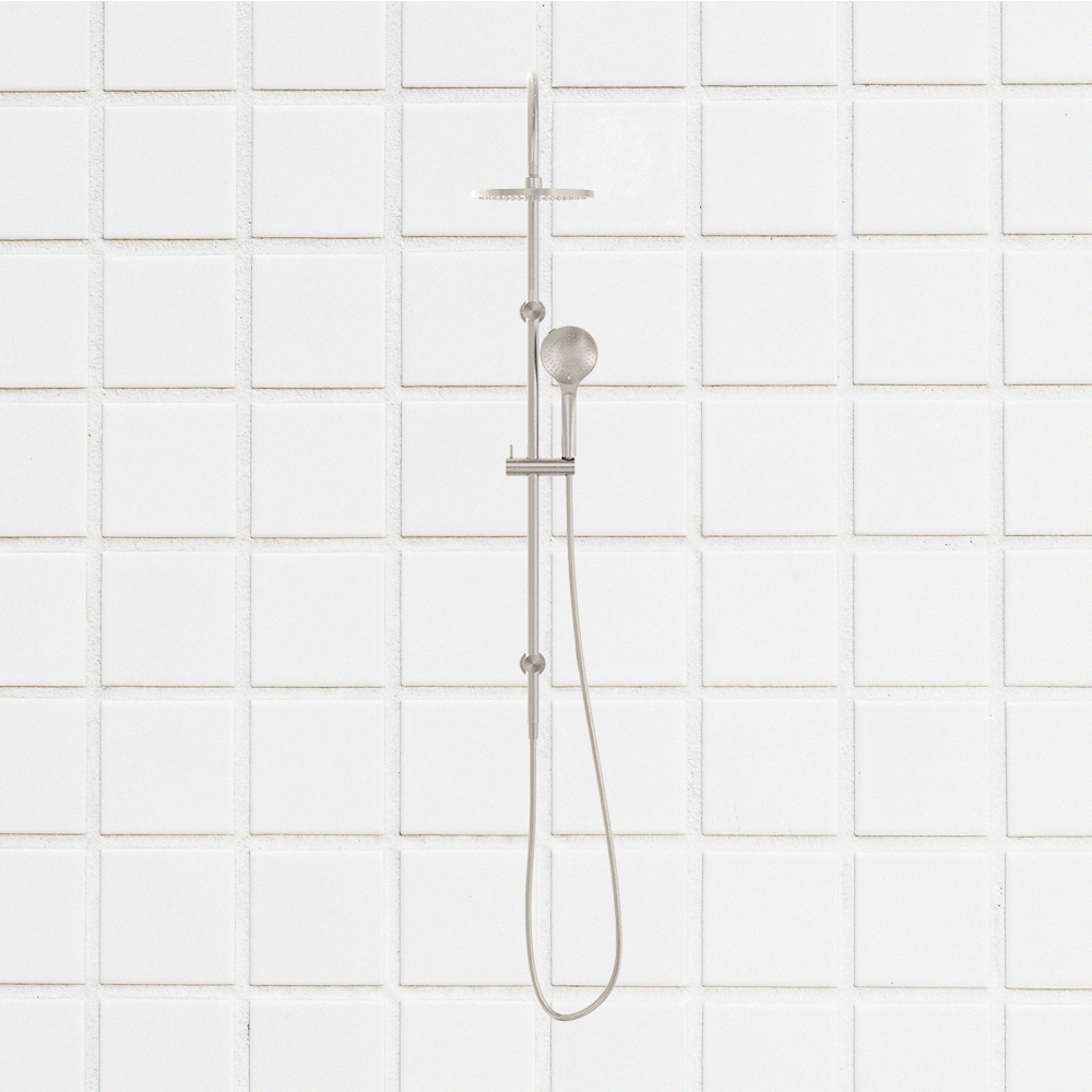 Mecca Twin Shower with Air Shower Brushed Nickel