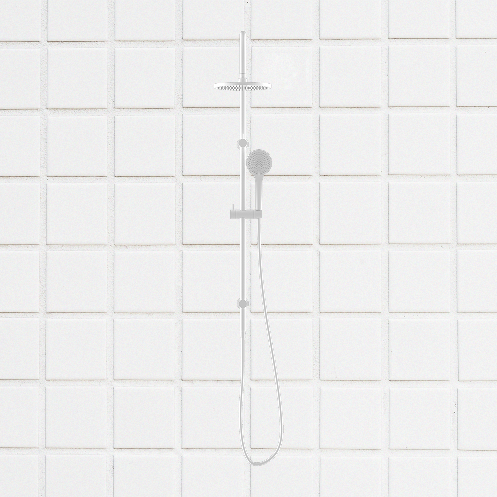 Mecca Twin Shower with Air Shower Matte White