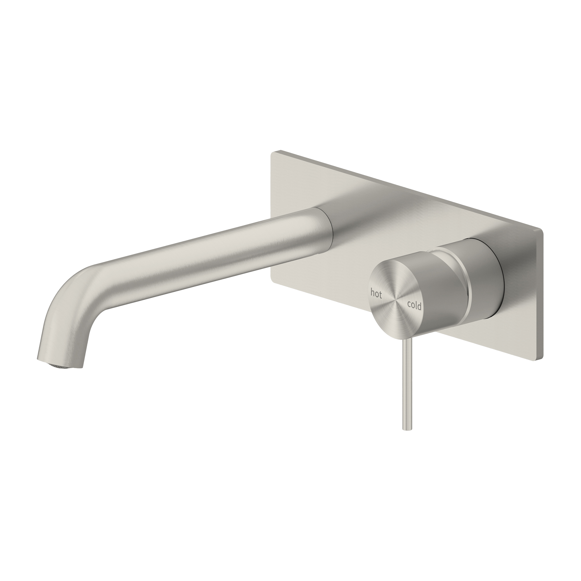 Mecca Wall Basin Mixer 185mm Spout Brushed Nickel