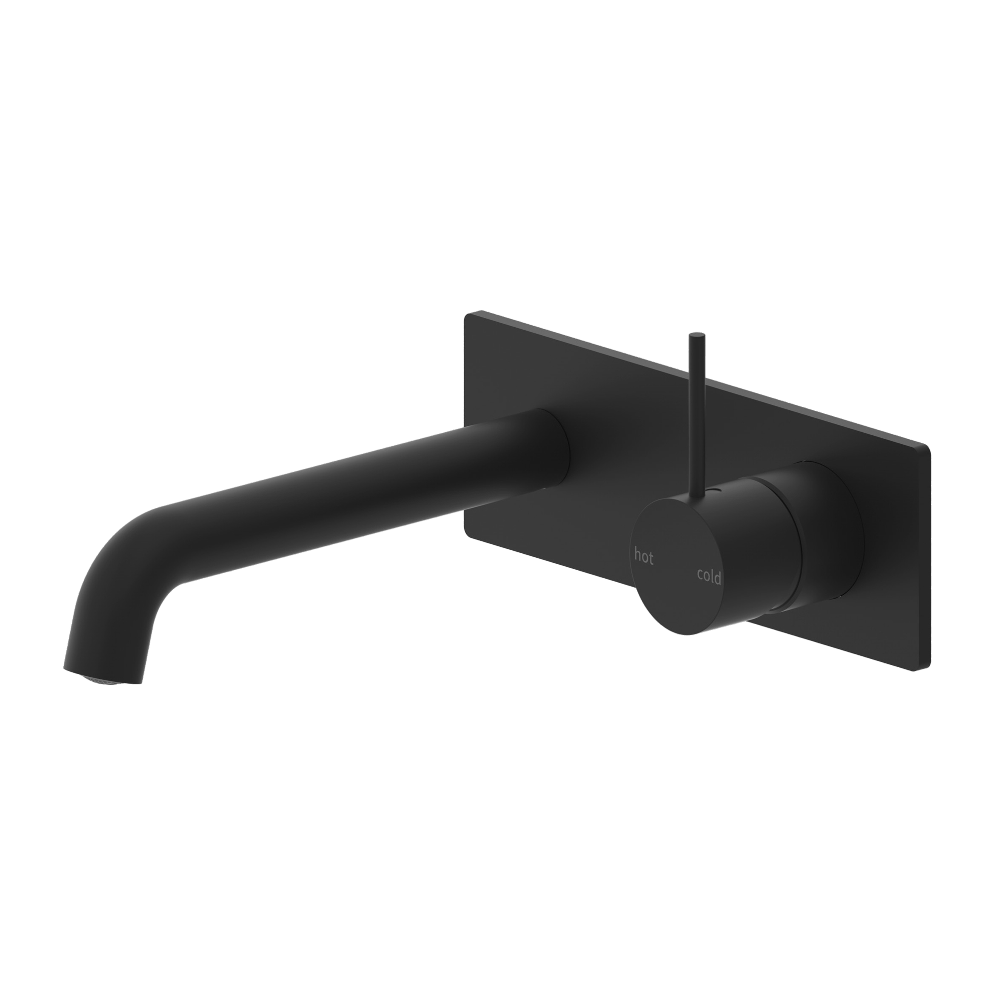 Mecca Wall Basin Mixer Handle Up 185mm Spout Matte Black