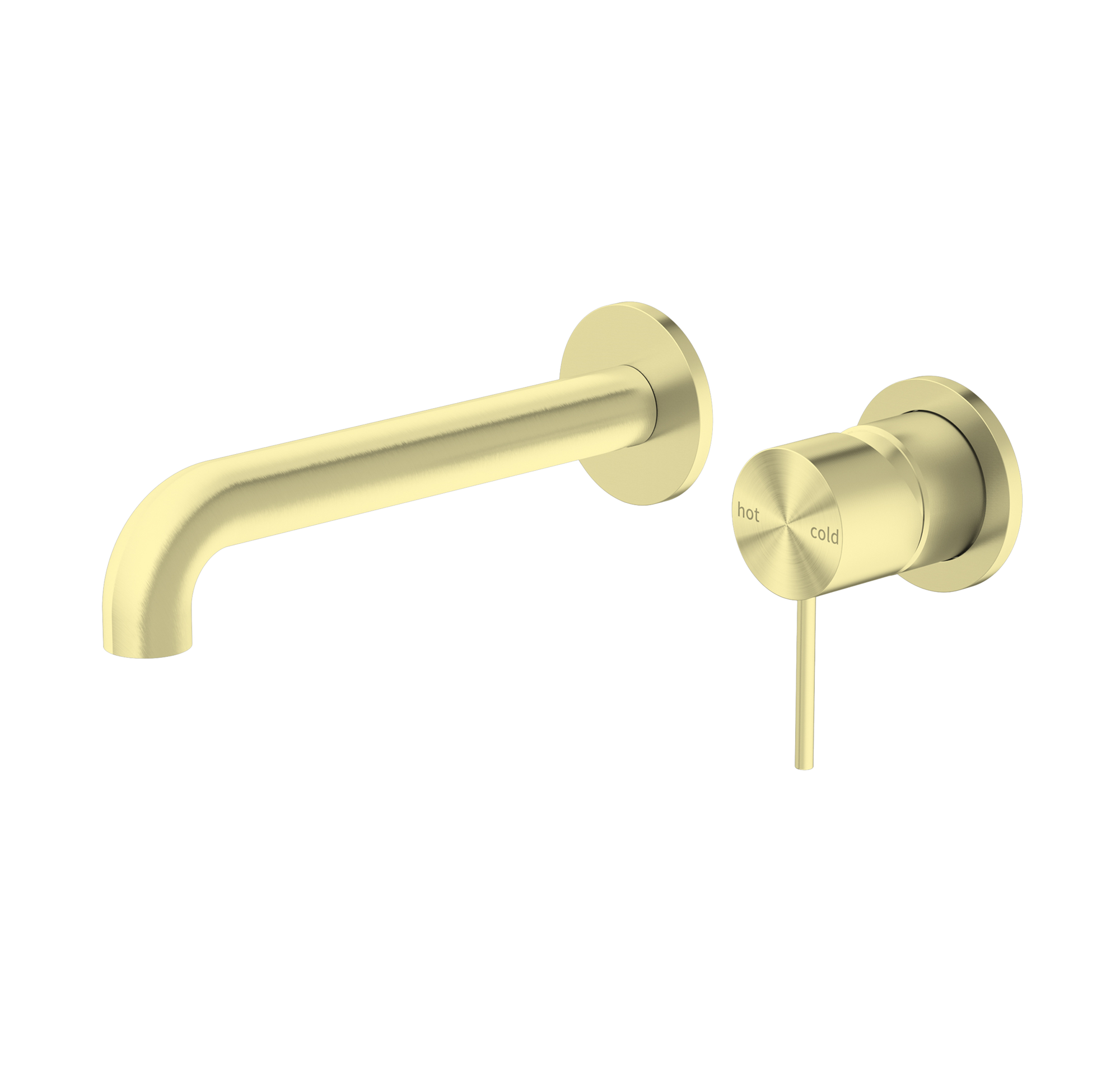 Mecca Wall Basin Mixer Separate Back Plate 230mm Spout Brushed Gold