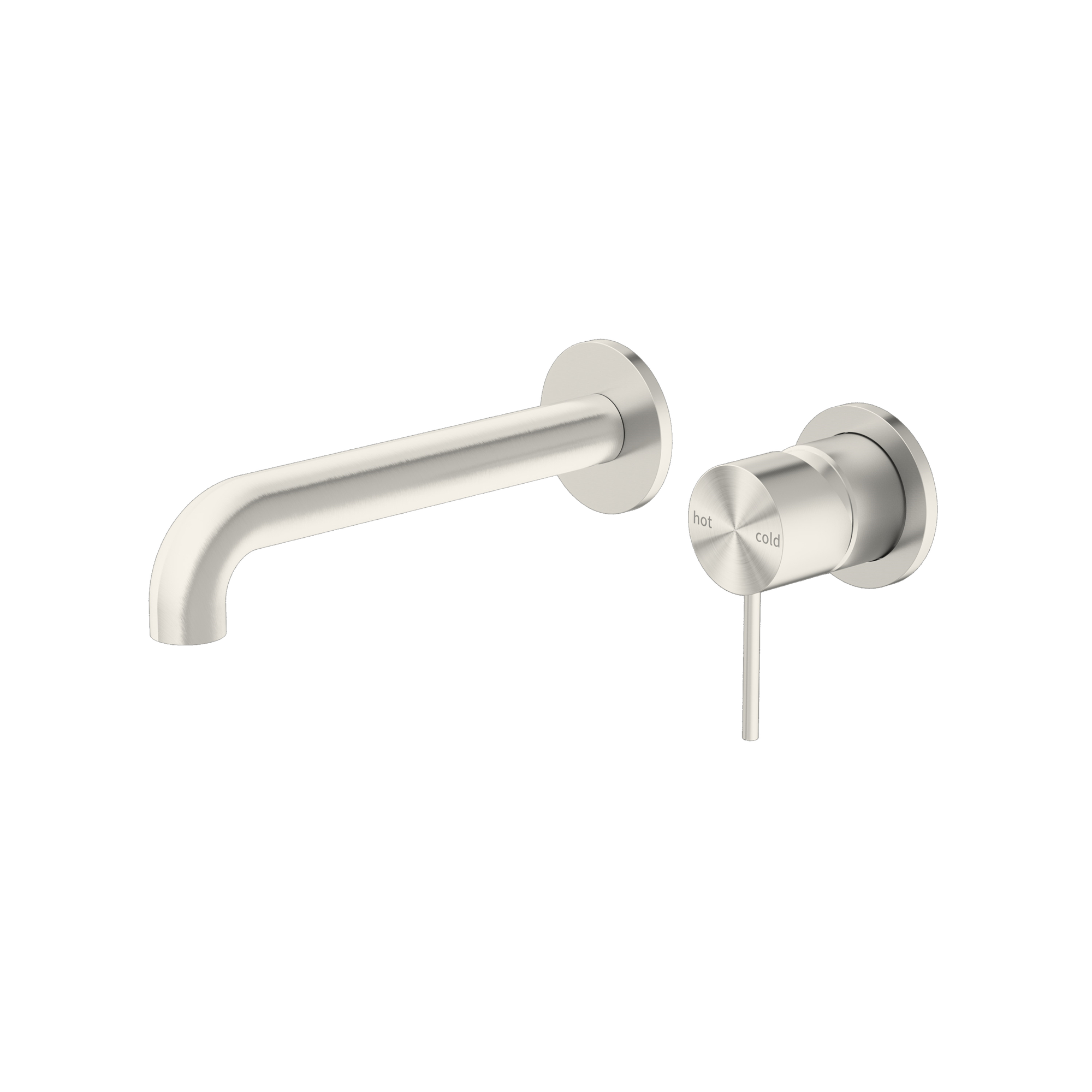 Mecca Wall Basin Mixer Separate Back Plate 185mm Spout Brushed Nickel