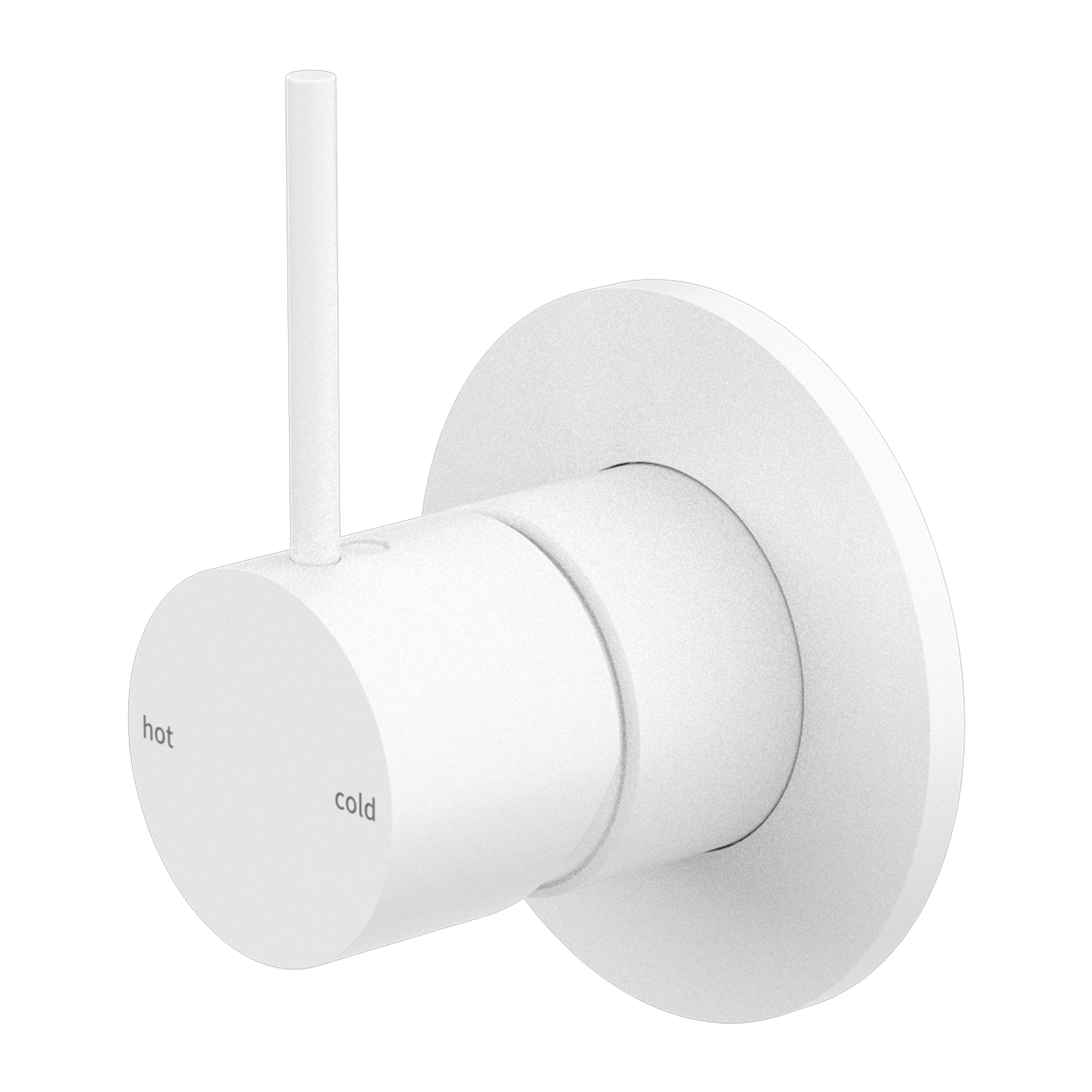 Mecca Shower Mixer Handle Up 80mm Plate Matte White