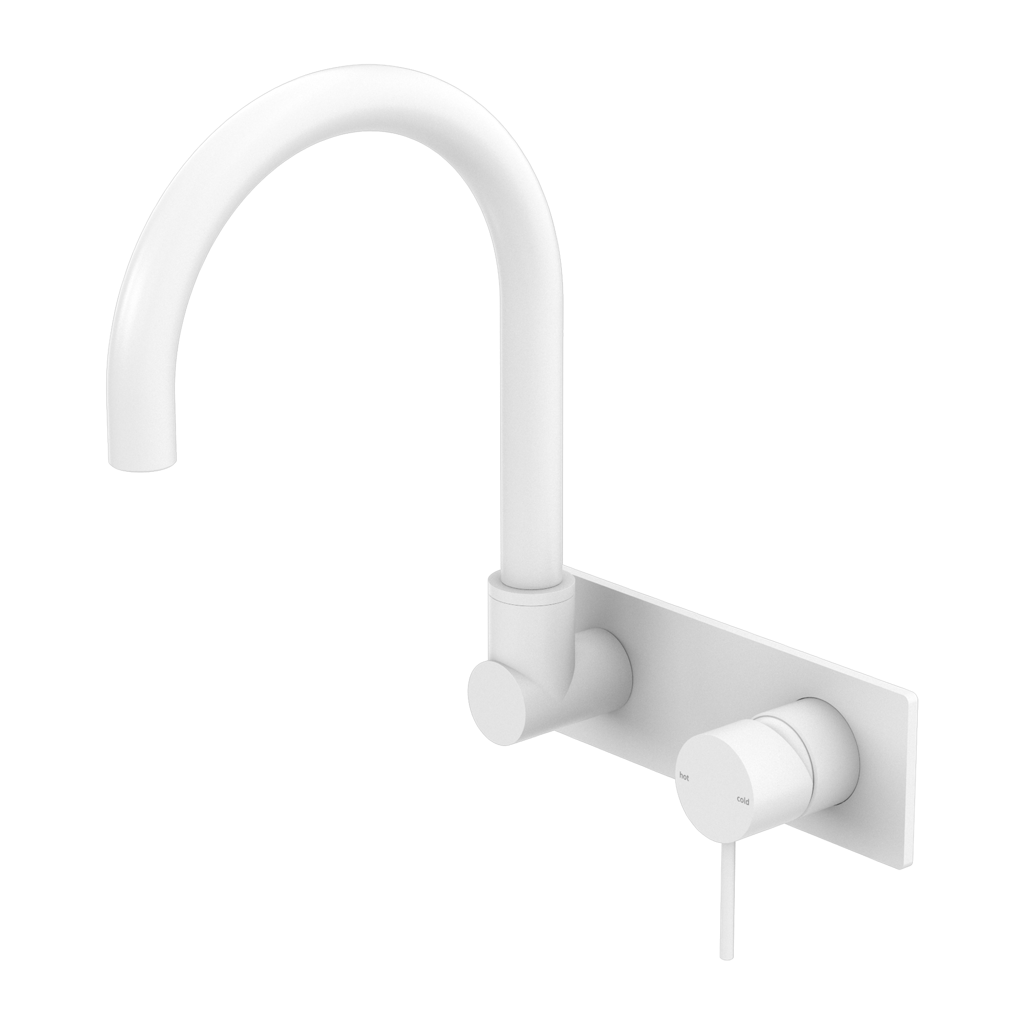 Mecca Wall Basin/Bath Mixer Swivel Spout Matte White