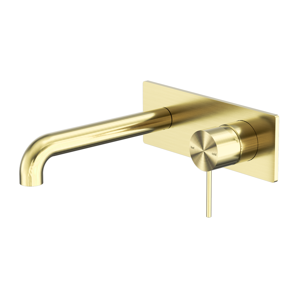 Mecca Wall Basin/Bath Mixer 185mm Brushed Gold