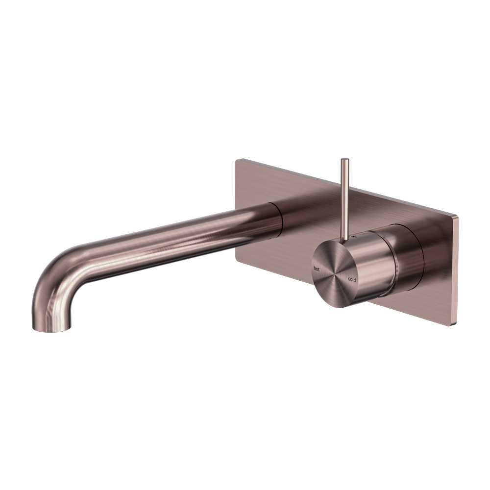 Mecca Wall Basin/Bath Mixer Handle Up 260mm Brushed Bronze