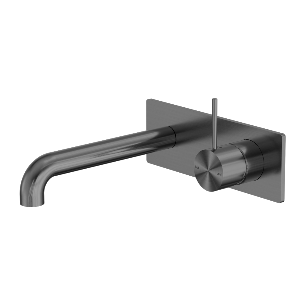 Mecca Wall Basin/Bath Mixer Handle Up 160mm Gun Metal