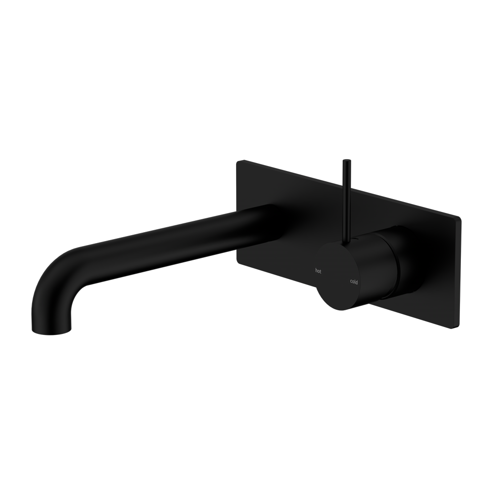 Mecca Wall Basin/Bath Mixer Handle Up 160mm Matte Black