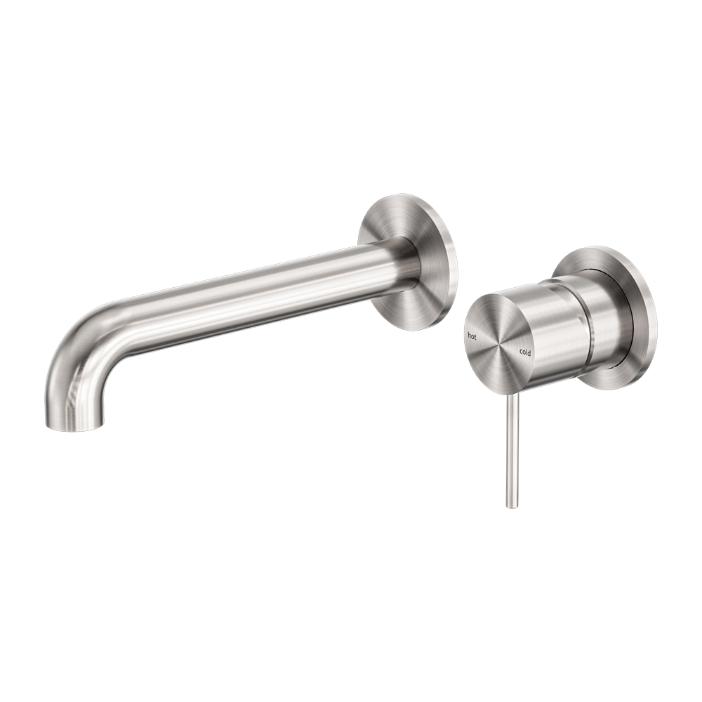 Mecca Wall Basin/Bath Mixer Separete Back Plate 230mm Brushed Nickel