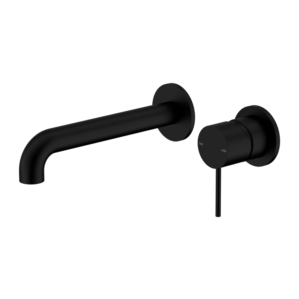 Mecca Wall Basin/Bath Mixer Separete Back Plate 185mm Matte Black