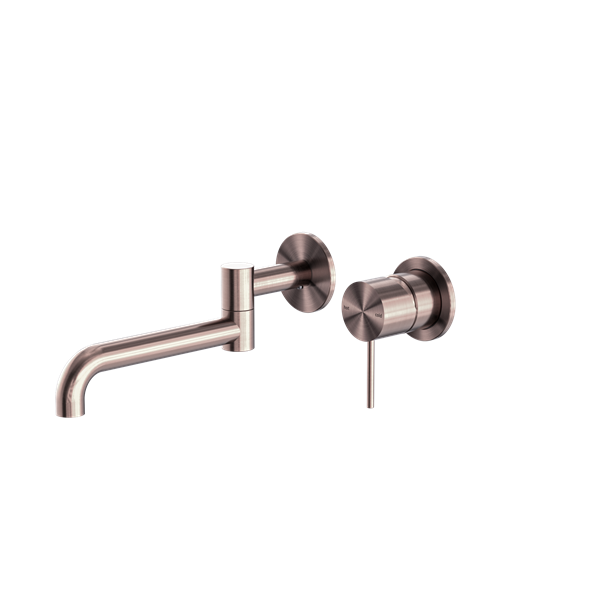 Mecca Wall Basin/Bath Mixer Swivel Spout 225mm Brushed Bronze