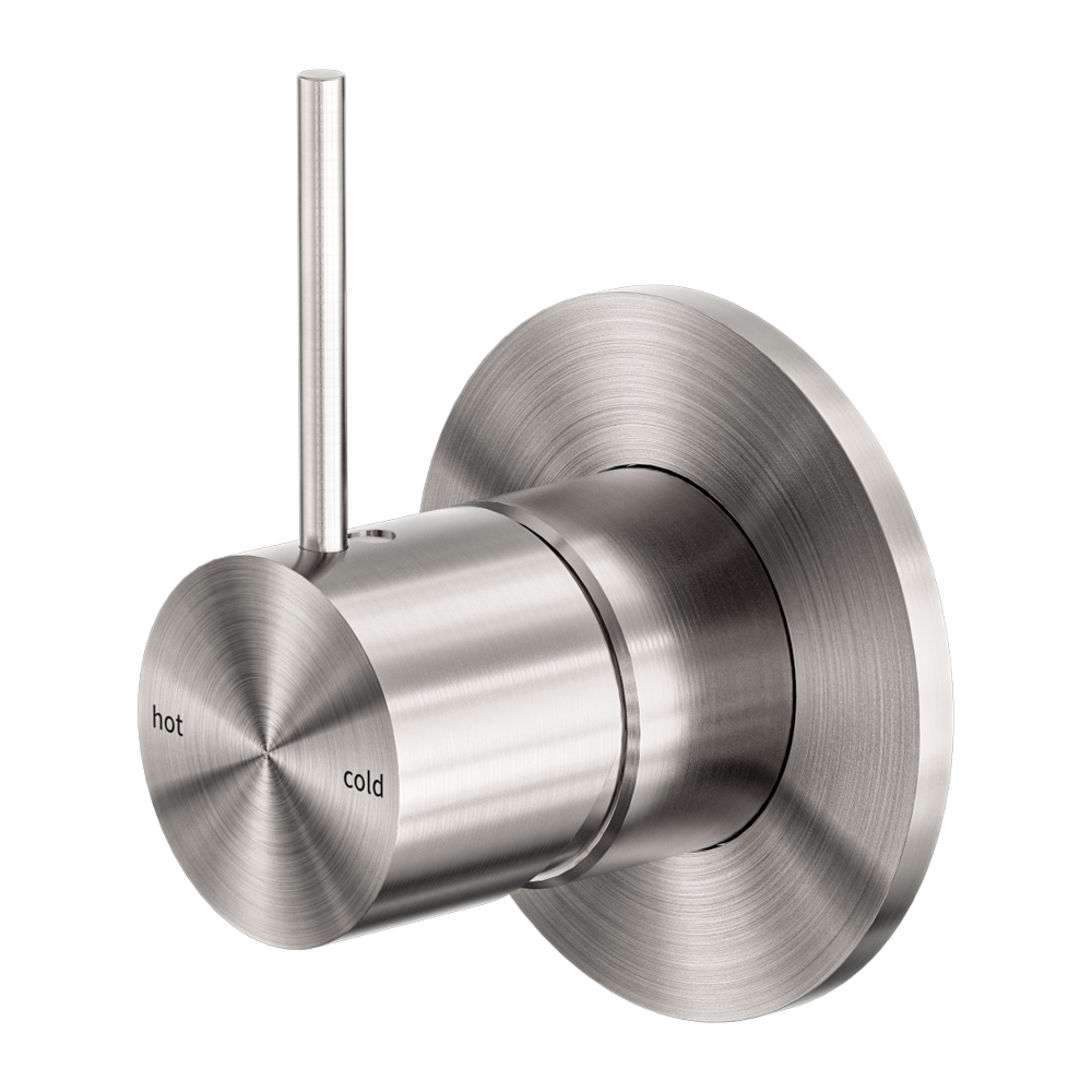 Mecca Shower Mixer Handle Up 80mm Plate Brushed Nickel