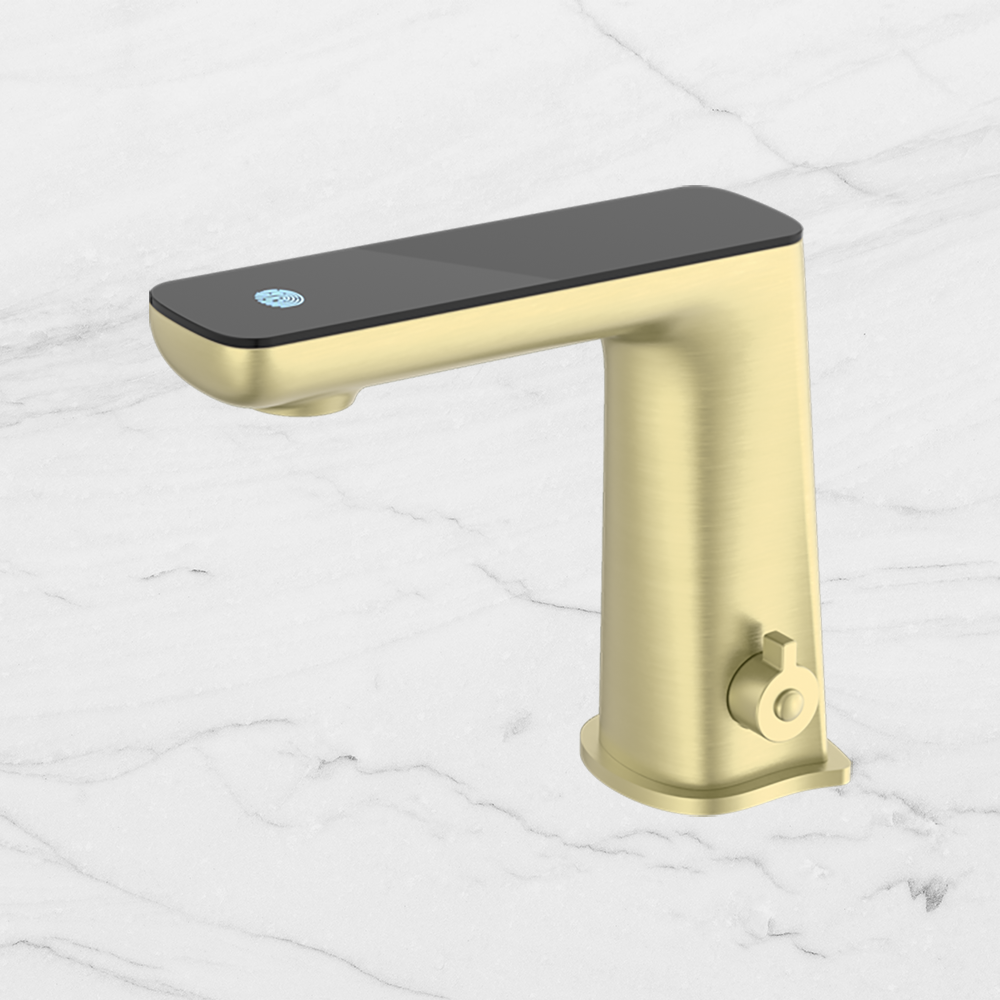 Claudia Sensor Mixer with Black Top Display Brushed Gold