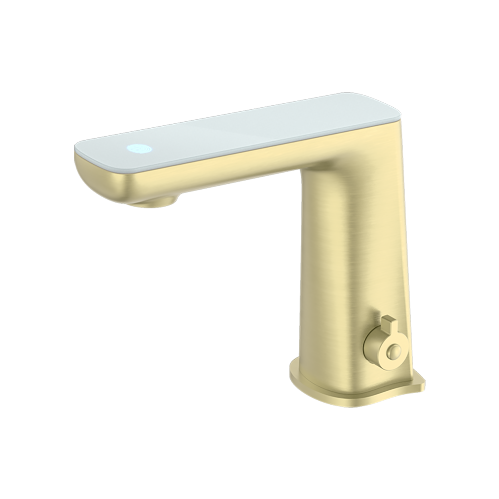 Claudia Sensor Mixer with White Top Display Brushed Gold