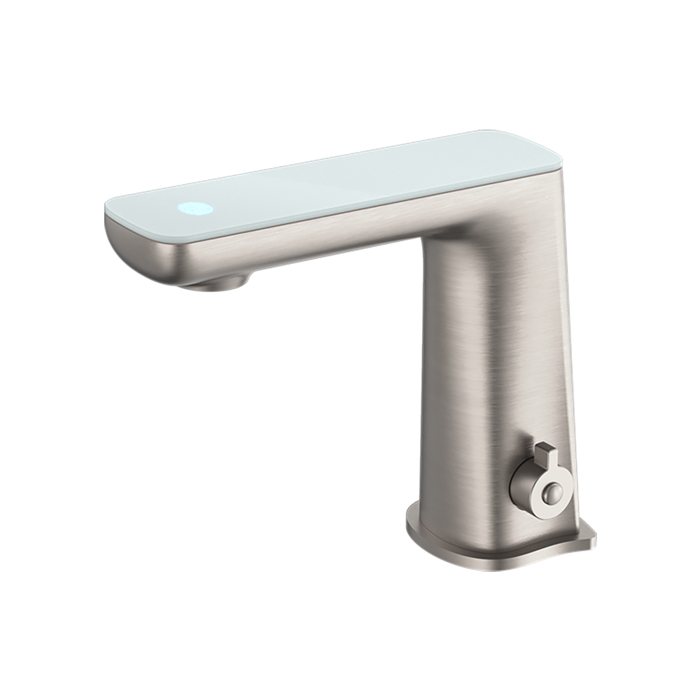 Claudia Sensor Mixer with White Top Display Brushed Nickel