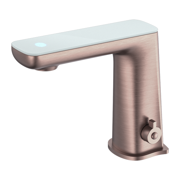 Claudia Sensor Mixer With White Top Display Brushed Bronze