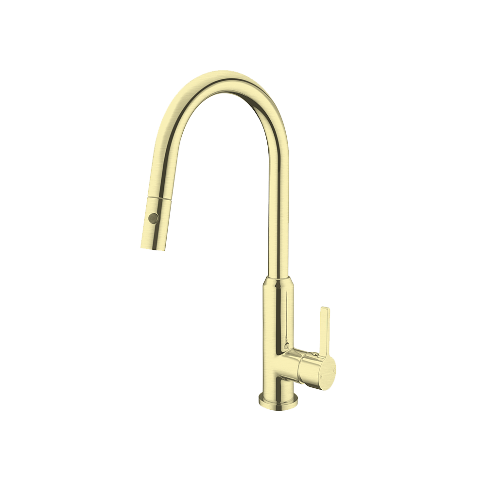 Pearl Pull Out Sink Mixer With Veggie Spray Function Brushed Gold