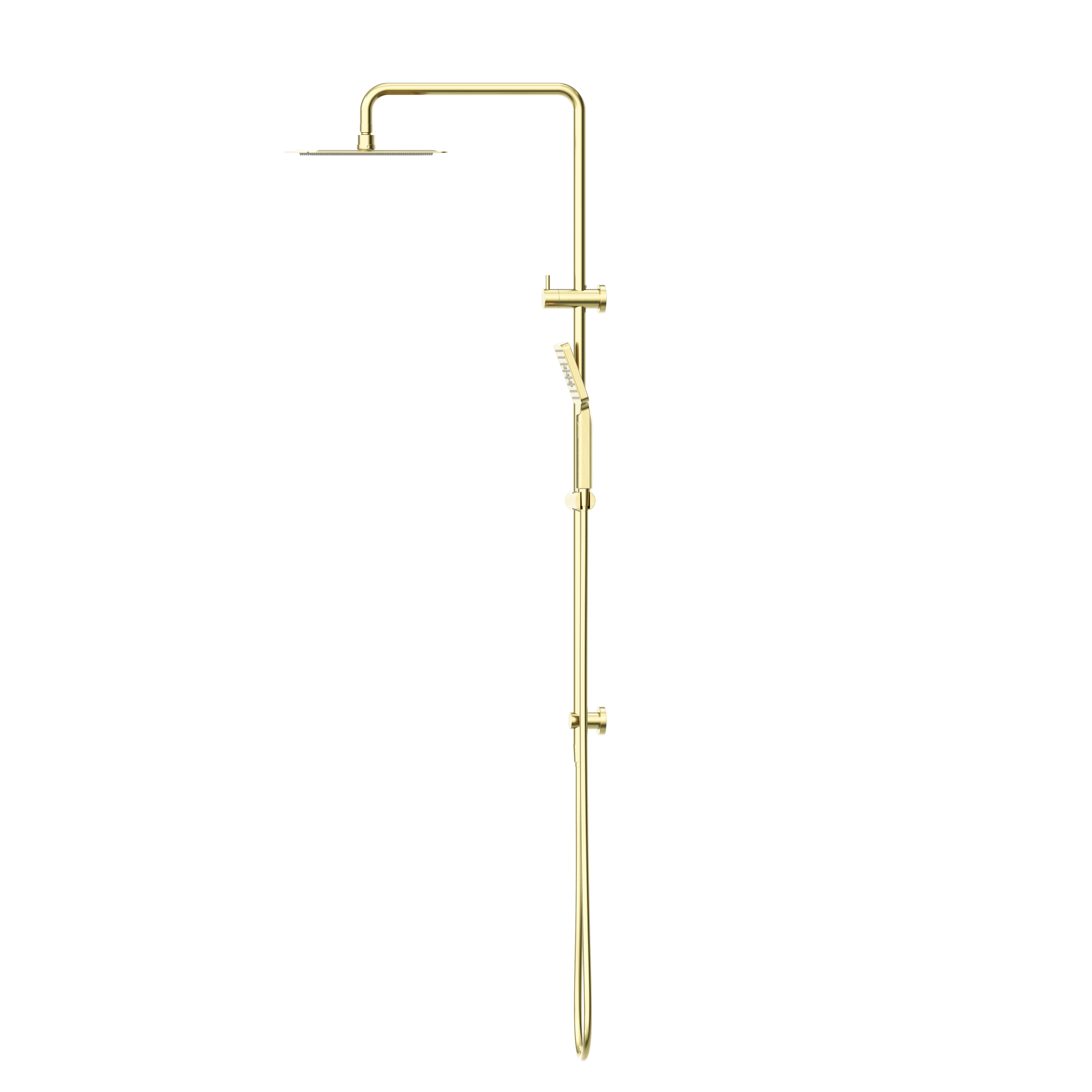 Square Project Twin Shower Brushed Gold