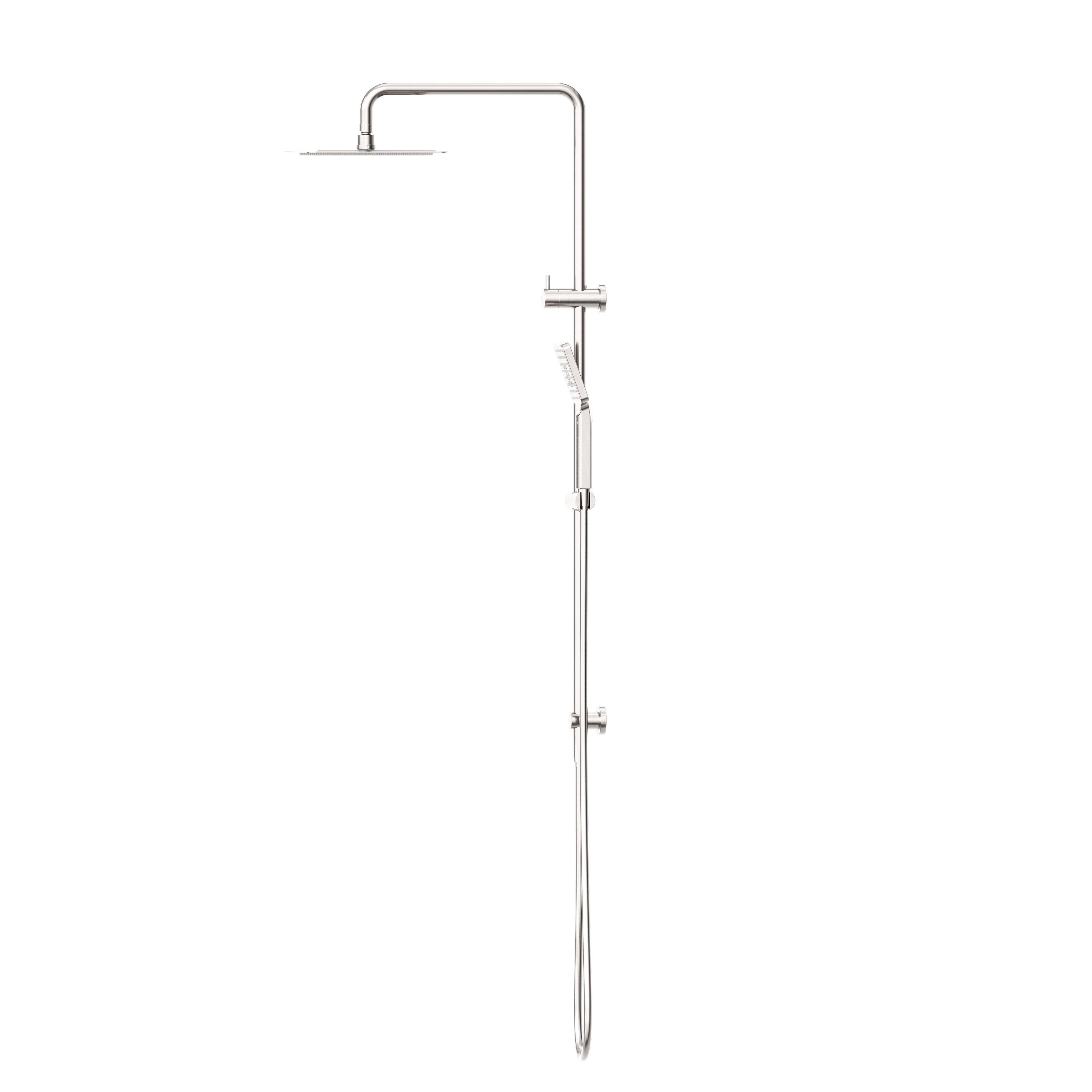 Square Project Twin Shower Brushed Nickel