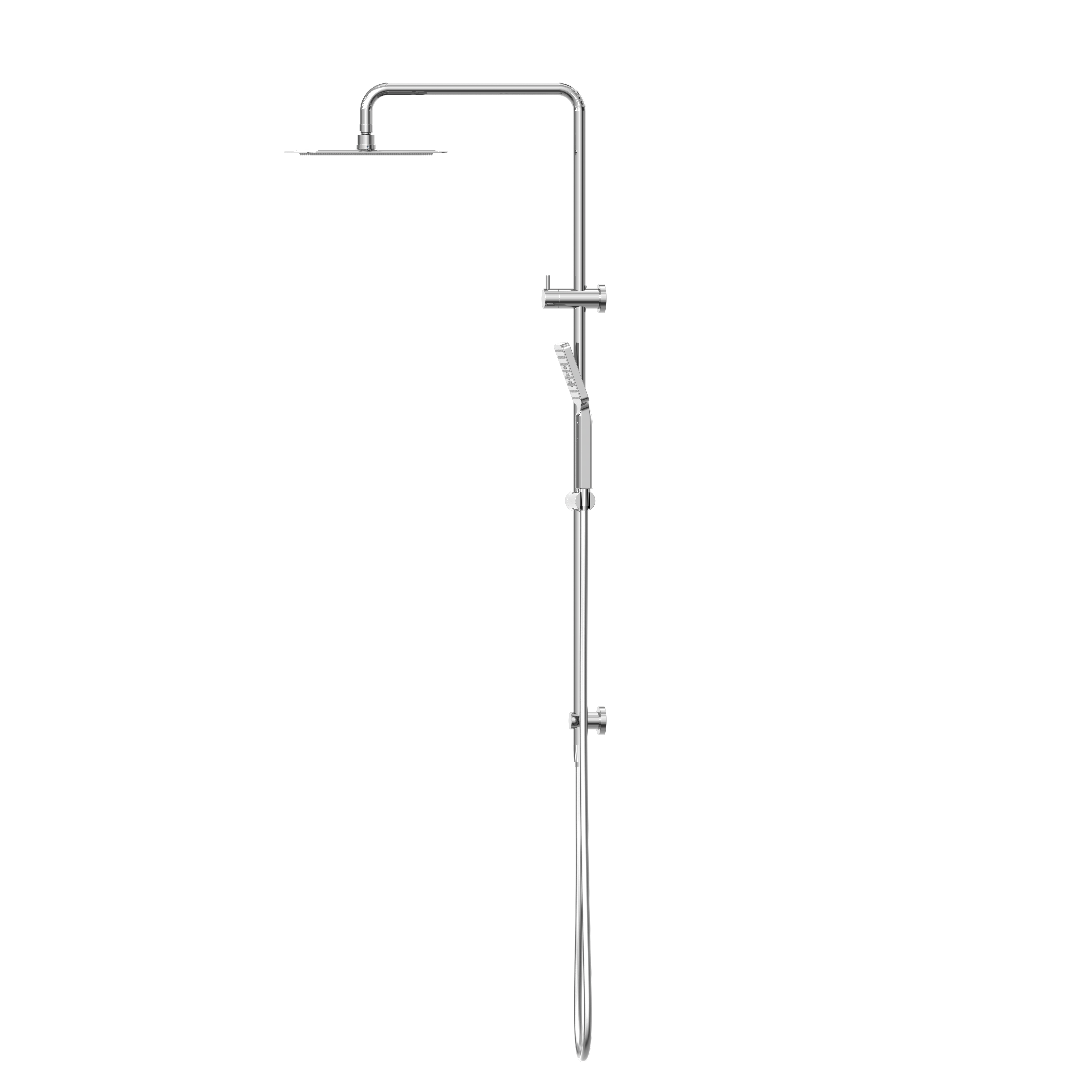 Square Project Twin Shower Chrome