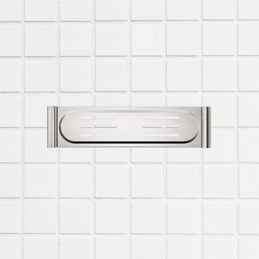 New Mecca Metal Shower Shelf Brushed Nickel