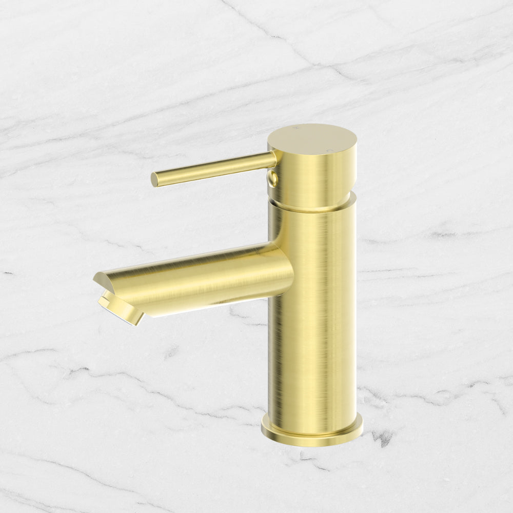 Dolce Basin Mixer Straight Spout Brushed Gold