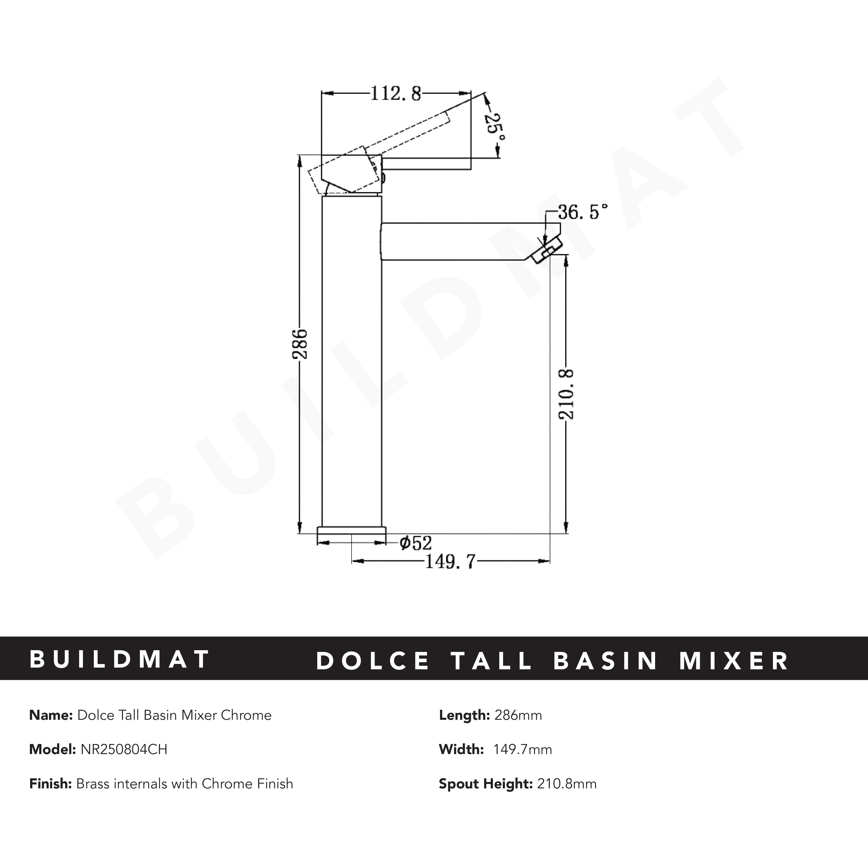 Dolce Tall Basin Mixer Chrome