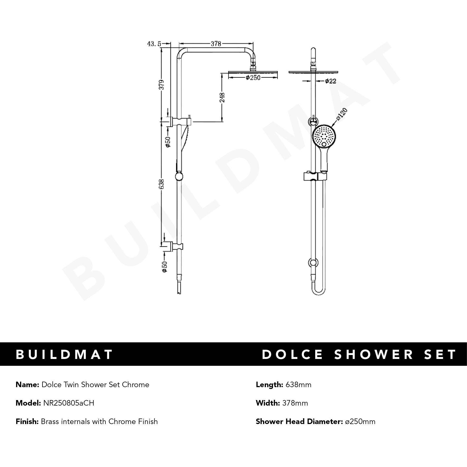 Dolce Shower Set Chrome