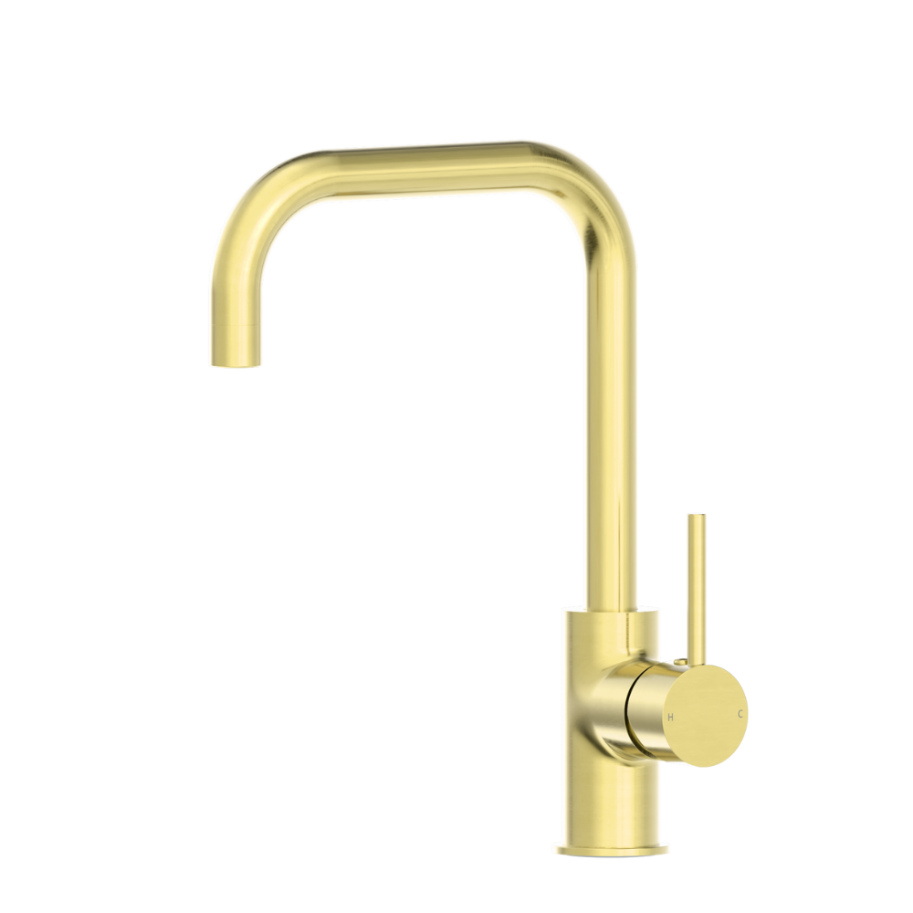 Dolce Square Kitchen Mixer Brushed Gold