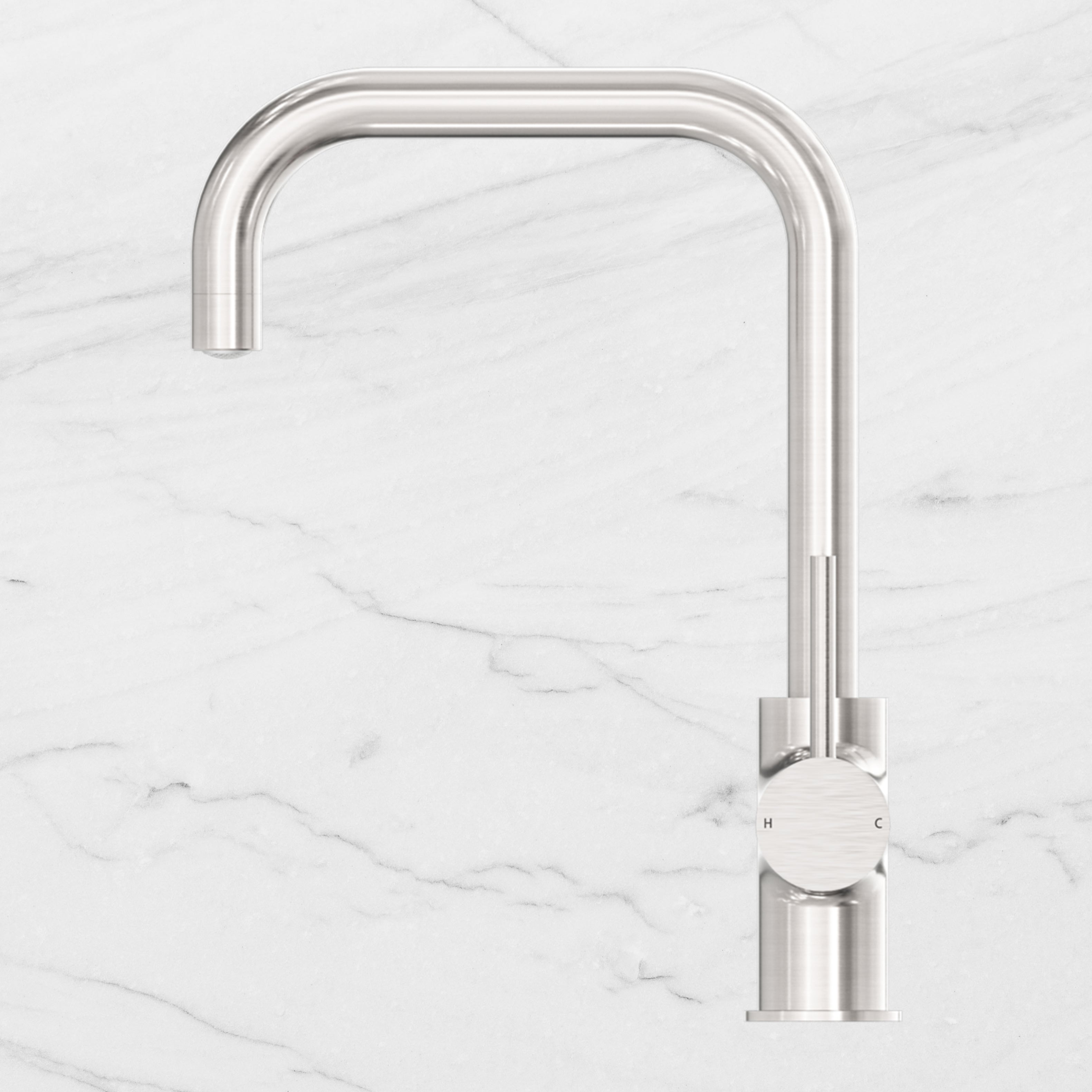 Dolce Square Kitchen Mixer Brushed Nickel