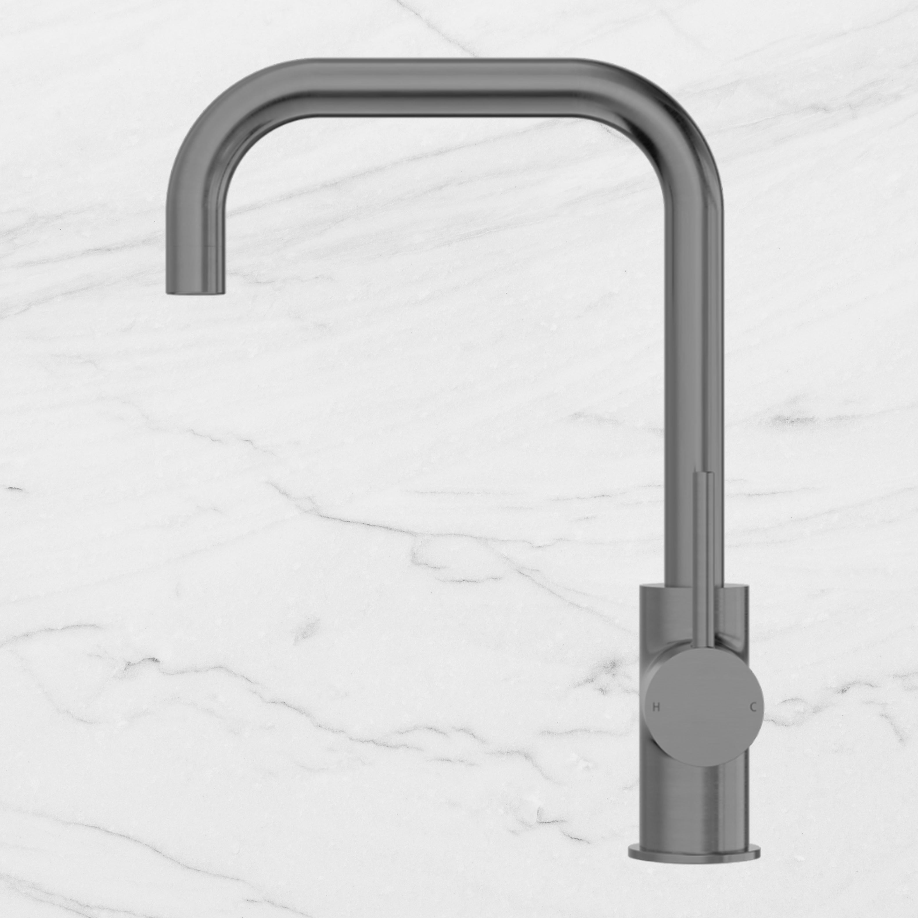 Dolce Square Kitchen Mixer Brushed Gunmetal