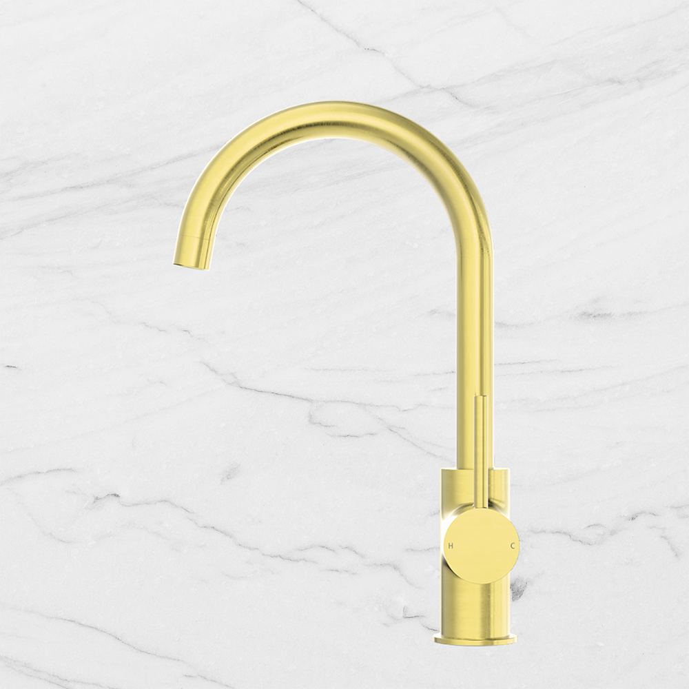 Dolce Kitchen Mixer Gooseneck Brushed Gold