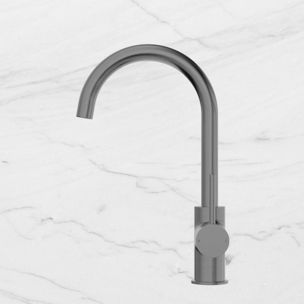 Dolce Kitchen Mixer Gooseneck Brushed Gunmetal