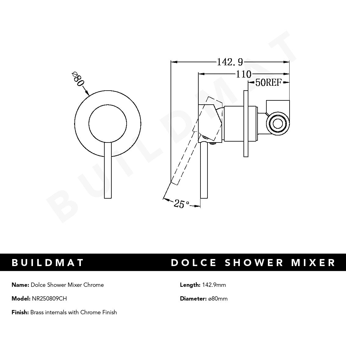 Dolce Shower Mixer Chrome